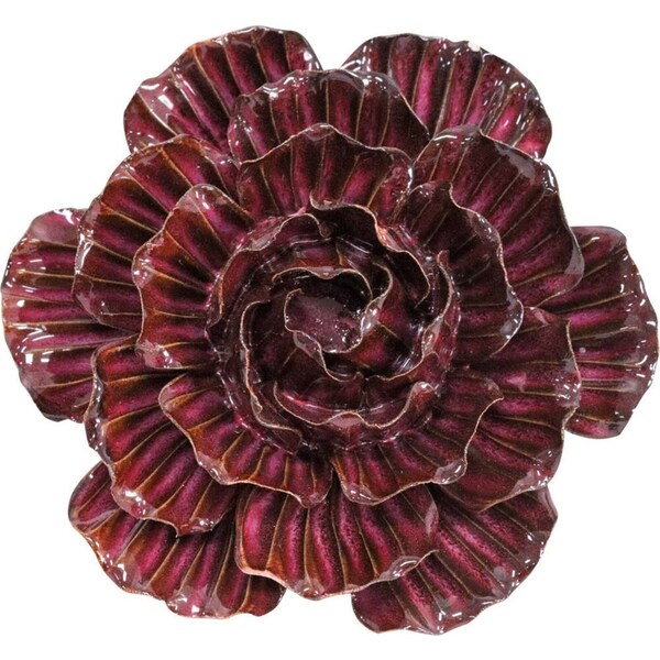 LVD Ceramic Cabbage Sculpture Home/Room Ornament Tabletop Decor 16.5cm Red