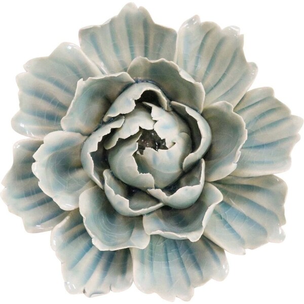LVD Ceramic Cabbage Sculpture Home/Room Ornament Tabletop Decor 11cm Blue
