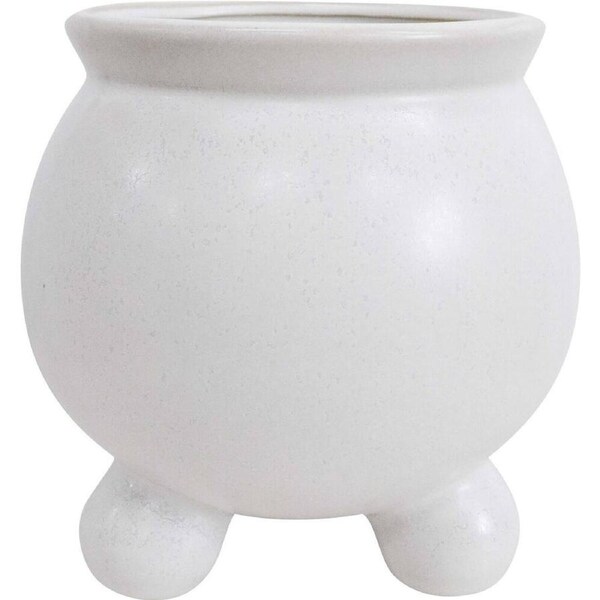 LVD Plant Pot Springtime Stoneware Planter Home/Garden Decor 17x18cm White