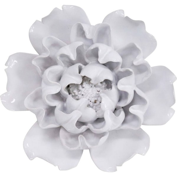 LVD Ceramic Cabbage Sculpture Home/Room Ornament Tabletop Decor 14.5cm White