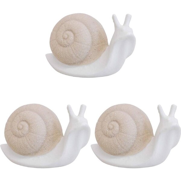 3x LVD Sheldon Snail Ceramic Figurine Home/Lounge Ornament Tabletop Decor Small