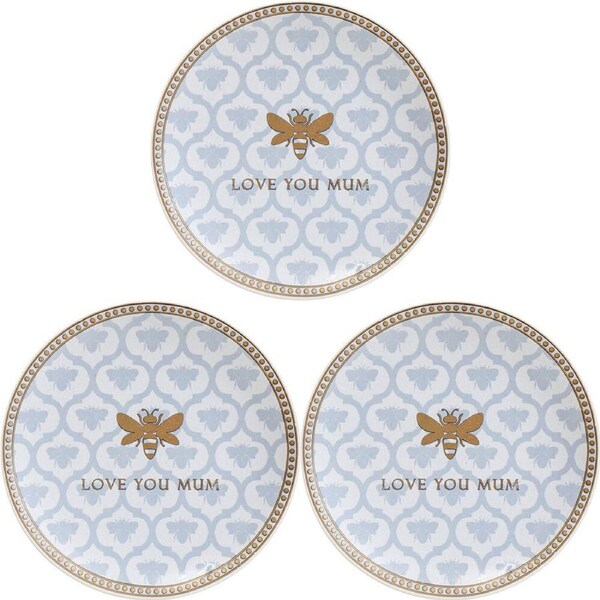 3x LVD Bee Dish Ceramic Serving Plate Display Home/Office Decor Round 10cm Mum