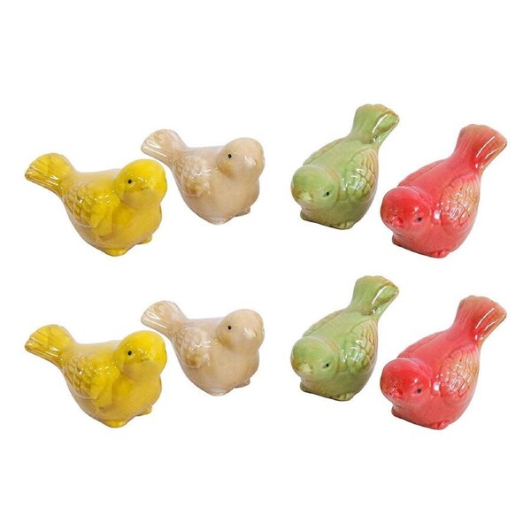 8pc LVD Coloured Birds Ceramic Figurine Home/Garden Ornament Decor 9cm