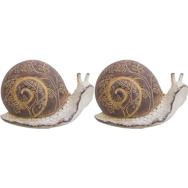 2x LVD Rusty Snail Patrick Resin Figurine Display Ornament Garden Decor 10.5cm