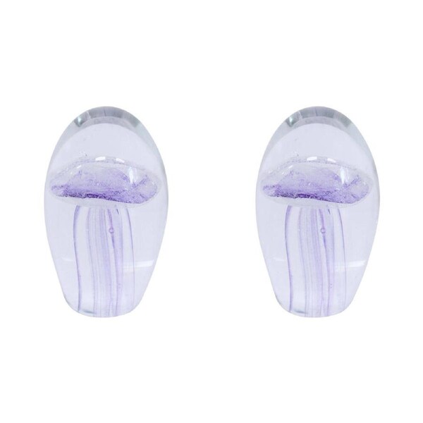 2x LVD Glass Jellyfish Figurine Small Home/Office Ornament Decor 6x8cm Lilac