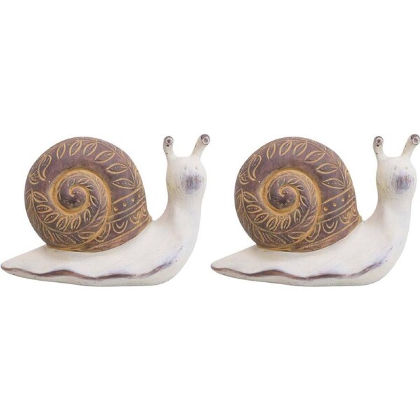 2x LVD Rusty Snail Gary Resin Figurine Display Ornament Garden Home Decor 11cm