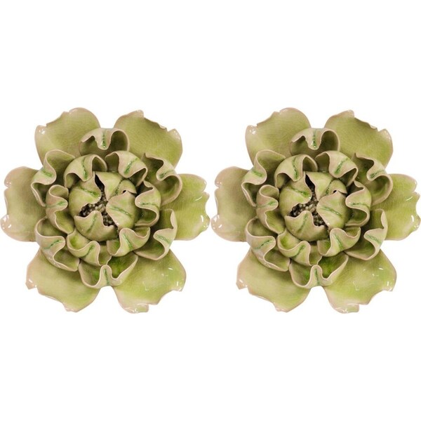 2x LVD Ceramic Cabbage Sculpture Home/Room Ornament Tabletop Decor 14.5cm Pear