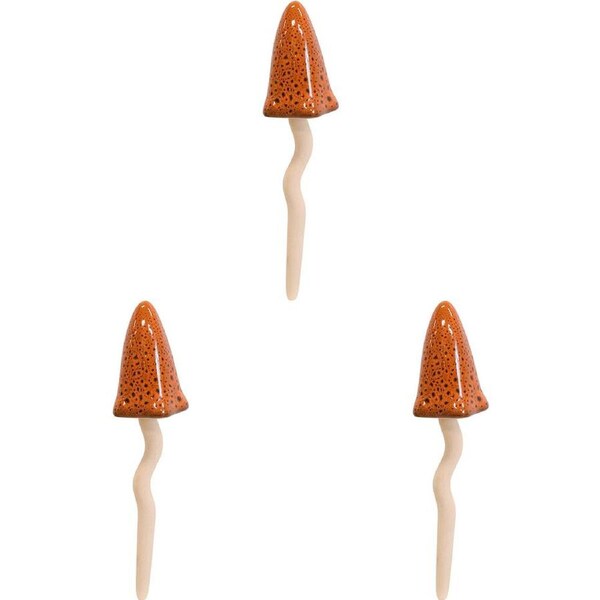 3x LVD Porcelain Jiggle Mushroom Masala Sculpture Home/Office Decor 23.5cm