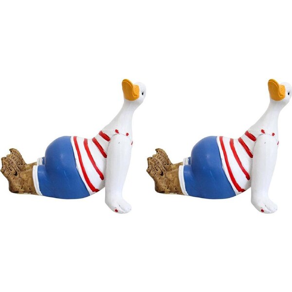 2x LVD Resin Duck Figurine/Sculpture Home/Room/Lounge Tabletop Decor Alfred