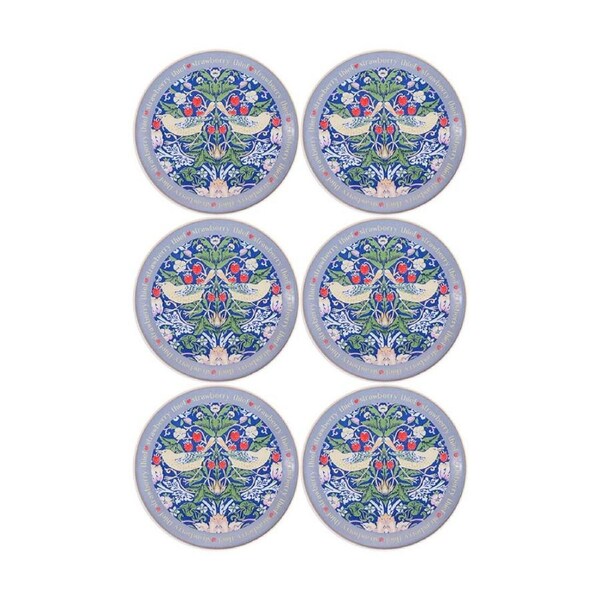 6x LVD Dish Ceramic Serving Plate Home/Office Decor Round 10cm Strawberry Thief