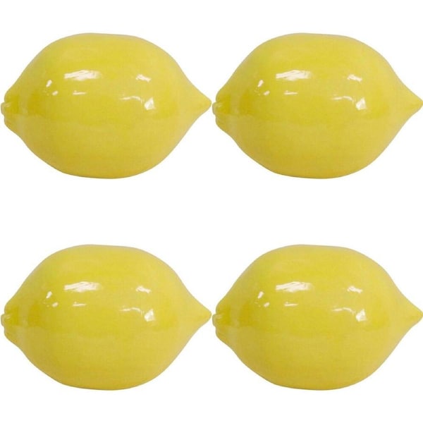 4x LVD Ceramic Lemon Sculpture Home/Lounge Tabletop Decor Large 13cm Yellow