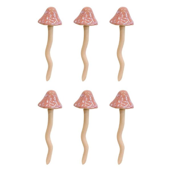 6x LVD Porcelain Jiggle Mushroom Sculpture Home/Office Decor Small 15.5cm Blue