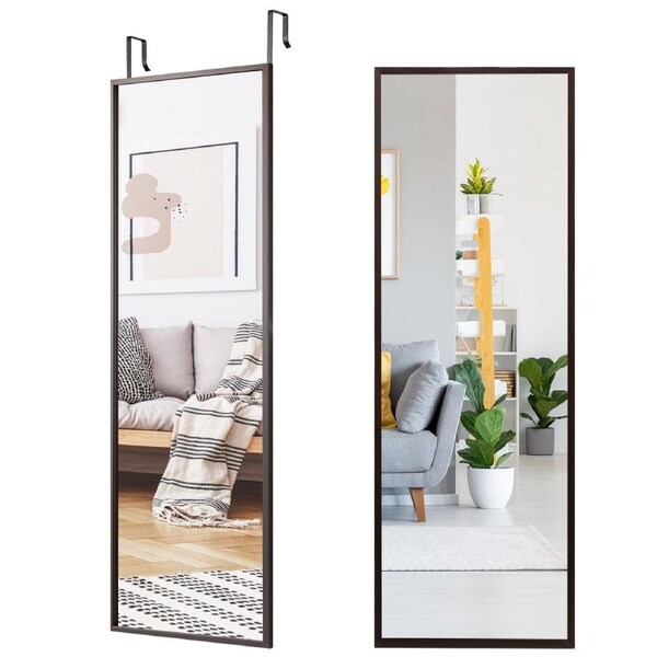Costway Full Length Mirror Door Wall Mounted Hanging Mirror Bedroom Coffee