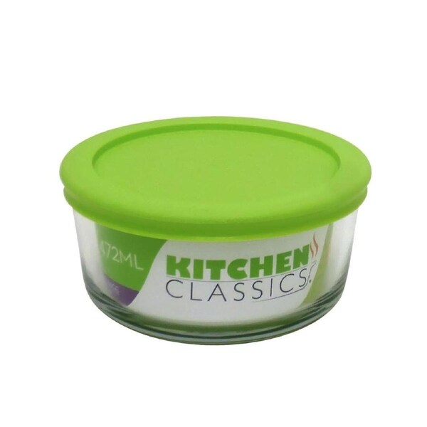 Kitchen Classics Round Glass Dish With Lid - 2 Cup