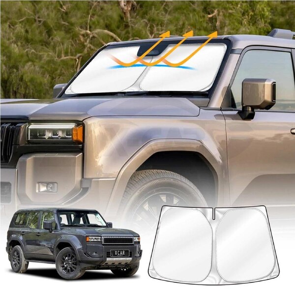 WindScreen Sun Shade for Toyota Prado 250 Series 2024-2025 Blocks UV Rays Foldable Custom Wind Screen Sun Visor Protector