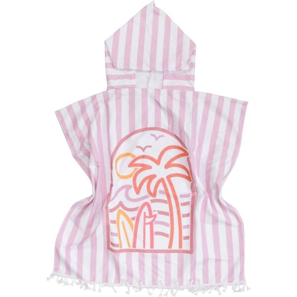 LVD Microfibre Kids Soft Absorbent Towel Poncho w/Bag & Hood 70cm Summer Pinks
