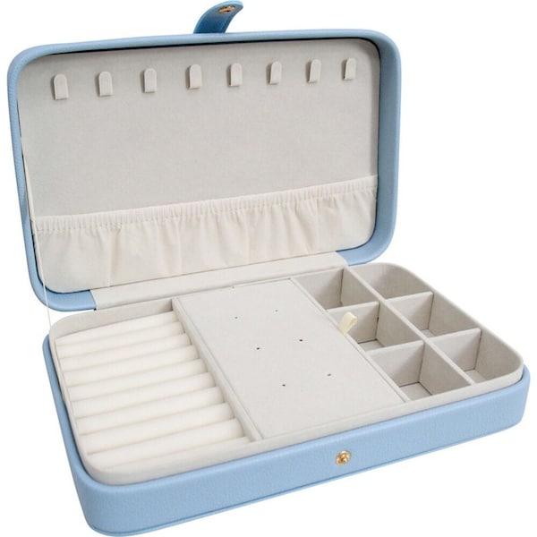 LVD Jewellery Travel Accessories Powder Storage Box Organiser 25.3x16cm Blue