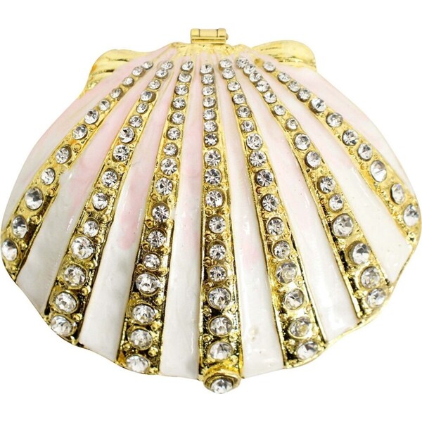 LVD Metal/Enamel Decorative Trinket Box Jewellery Holder Home Decor Shell