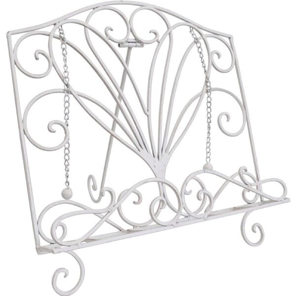 LVD Metal Recipe Book Holder Cookbook Stand Home/Kitchen Decor 35cm Cream