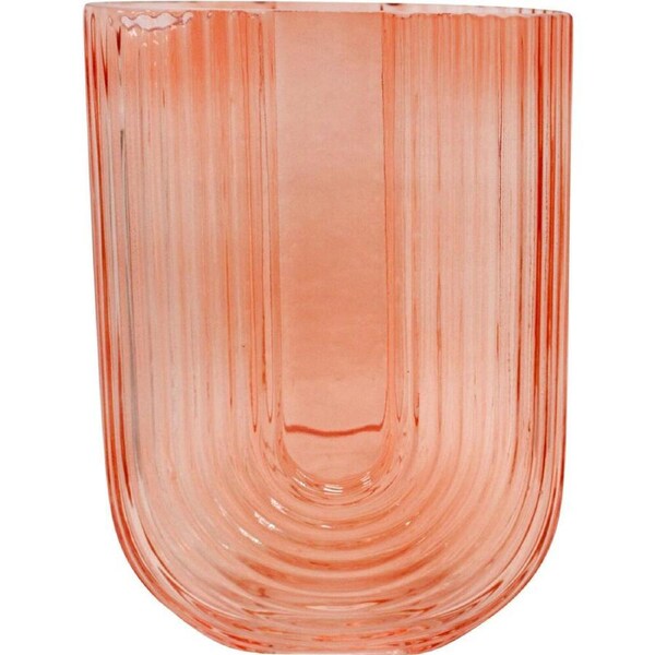 LVD Glass Flower Vase Arch Saffron Small Home/Office Tabletop Decor 13x18.5cm