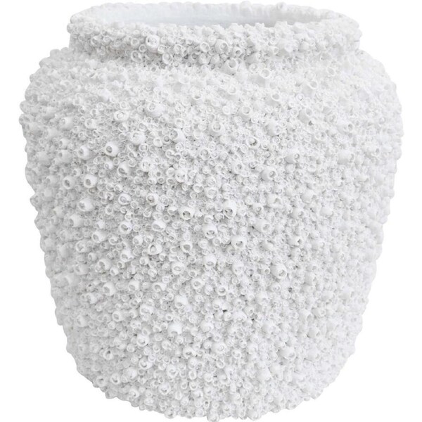 LVD Cement Urn Vase Pot Home/Room Minimalist Tabletop Decor 29cm White Pipi