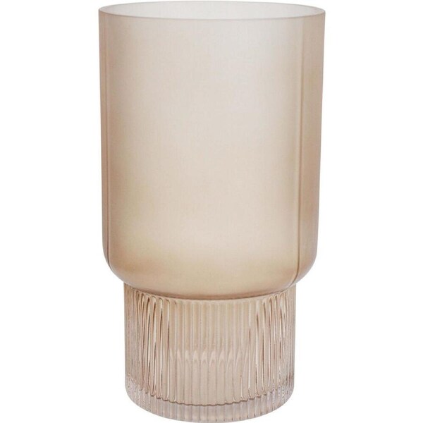 LVD Glass Flower Vase Market Large Lychee Home/Office Decor 14x26cm Brown