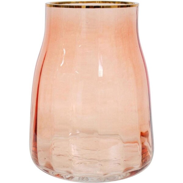 LVD Glass Flower Vase Taper Small Saffron Home/Office Decor 10x18cm Orange