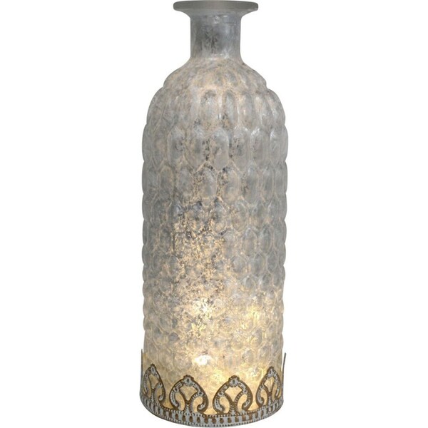 LVD Glass Lantern LED Bottle Light Tabletop Home/Lounge Decor 24.5cm Ice