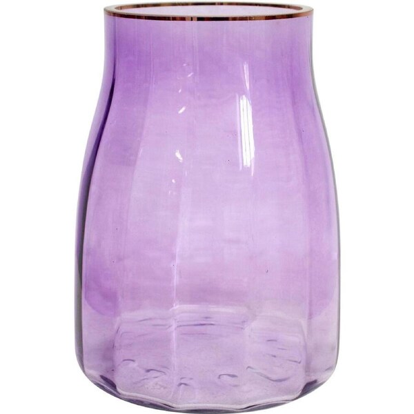 LVD Glass Flower Vase Taper Large Grape Home/Office Decor 12x21cm Purple