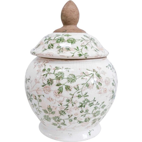 LVD Ceramic Ginger Jar Decorative Urn Tabletop Home Decor 26cm Evergreen