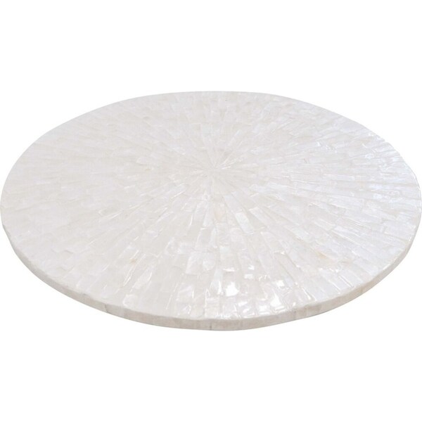 LVD Capiz Lazy Susan Rotating Tabletop Home/Dining Decor 32cm Round White