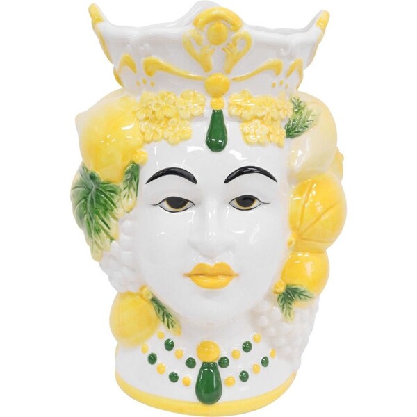 LVD Ceramic Queen Of Lemons Flower Vase Tabletop Ornament Home Decor Medium