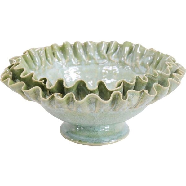 LVD Ceramic Adeline Decorative Bowl Tabletop Home Decor 23cm French Green