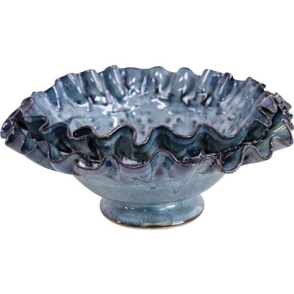 LVD Ceramic Mediterranean Bowl Tabletop Home/Lounge Decor 18cm French Blue