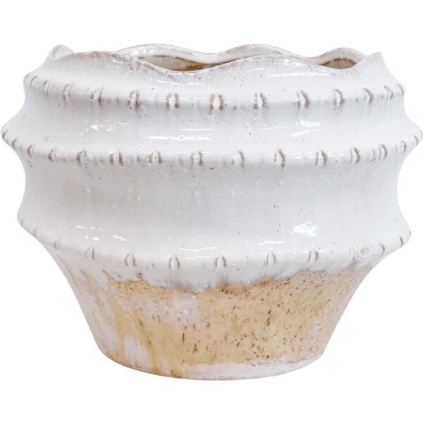 LVD Ceramic Mediterranean Planter Vase Pot Home/Garden Decor 27cm White