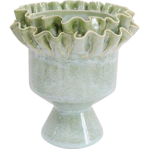 LVD Ceramic Tulip Planter/Urn Tabletop Home/Garden Decor 17cm French Green