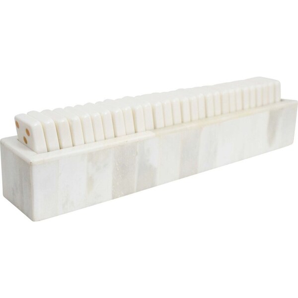 LVD Domino Set Board Game Home/Lounge Decor Family Play Night 18cm White