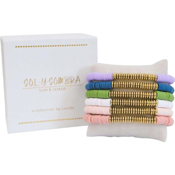 7pc LVD Womens Elastic Bracelet Cassia Set Fancy Chic Wrist Accesories 17cm