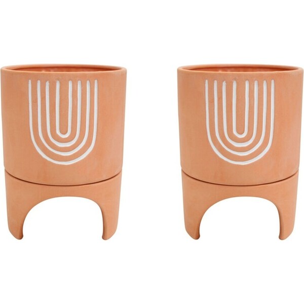 2x LVD Terracotta Planter Flower/Plant Pot Home/Room Garden Boho Decor 18cm