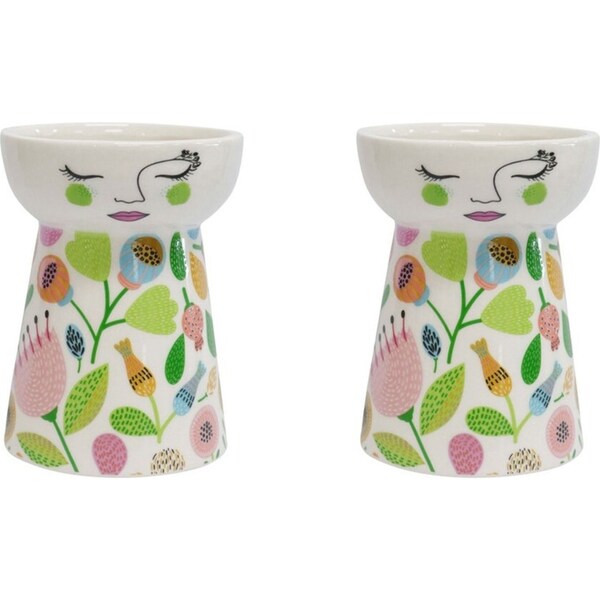 2x LVD Ceramic Petite Doll Vase Tabletop Home/Lounge Decor 11.5cm Summertime