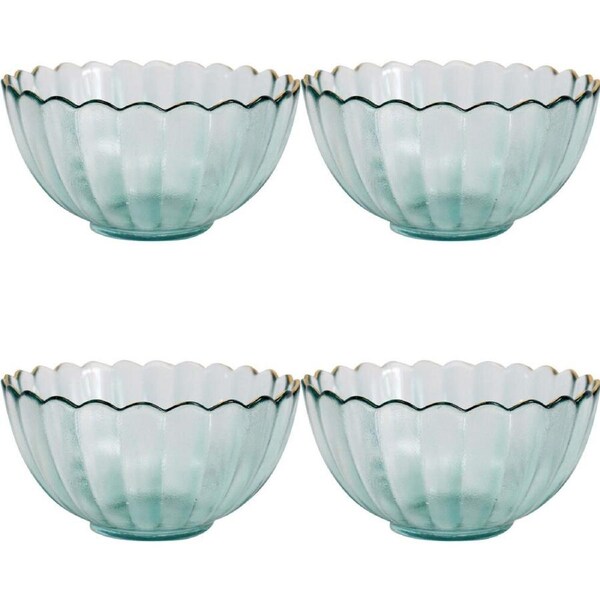 4x LVD Glass Bowl Serving/Decorative Home/Dining Tableware Medium Mist/Gold