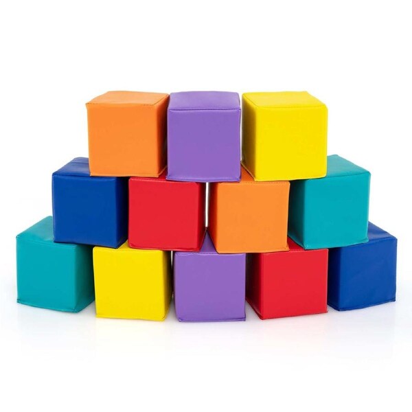 Babyjoy 12pcs Foam Building Blocks Indoor Active Toys Climb&Crawl Soft Playset Home Daycare Gift