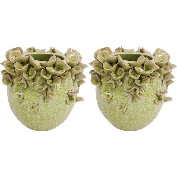 2x LVD Ceramic Flower Planter/Vase Tabletop Home/Lounge Decor 11.5cm Petite Pear