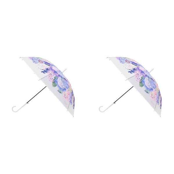 2x LVD Women's Folding Umbrella Floral Sun/Rain Shade Hydrangeas 80cm Assorted