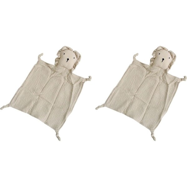 2x LVD Cotton Lion Blankie Baby/Toddler Comforter Security Blanket 30cm Stone