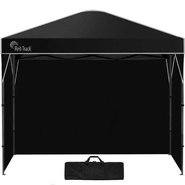 RED TRACK 3.6x2.2m Ultra Compact Folding Gazebo, Walls, Carry bag, Portable Outdoor Popup Marquee for Camping Beach, Black