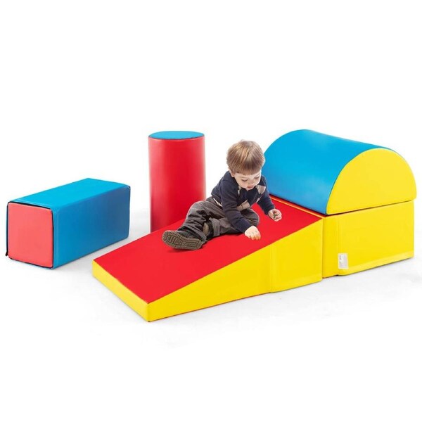 Babyjoy Soft Foam Blocks Climb Crawl & Slide Playset Indoor Activity Toy Birthday Gift