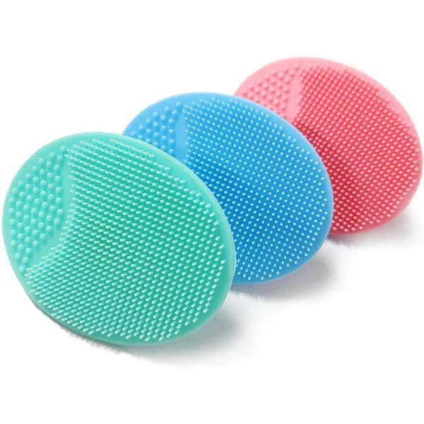 Baby Bath Brush, Baby Cradle Cap Brush, Silicone Massage Brush, Silicone Scrubbers Exfoliator Brush,Cradle Cap and Eczema (Small-3PCS)