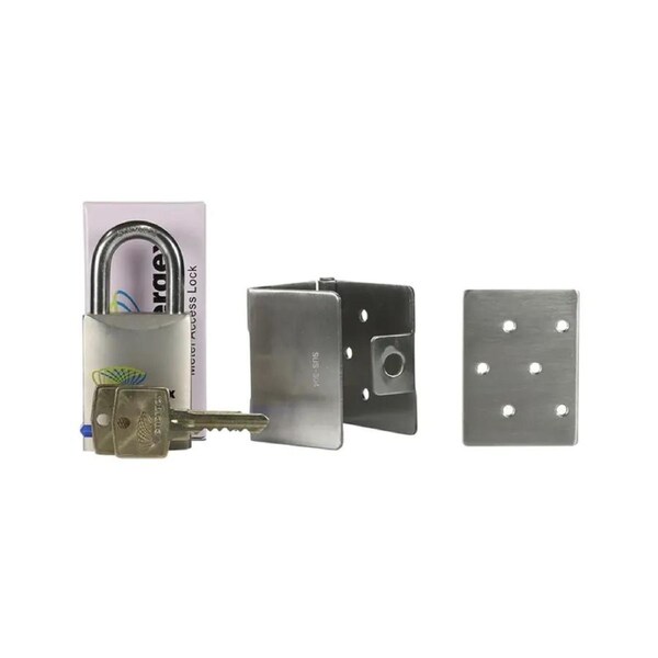Energex EXUCK-2 - Energex Ultimate Kit Meterbox/Cabinet Clasp + Strengthening Plate + Padlock + 2 Keys - Stainless Steel