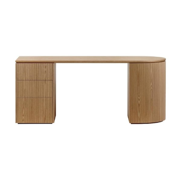 Payton Benjamin Ripple Grand 3 Drawer LHF Computer Work Desk Table Natural